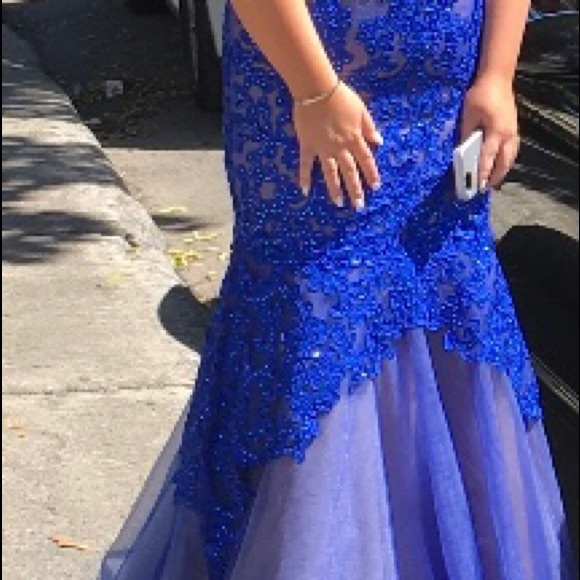 Joseph Ribkoff dress. Royal blue, Nude Size 10 - Picture 4 of 7